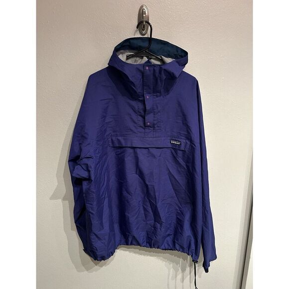 Vintage 90s Patagonia Men’s XXL Anorak Windbreaker Pullover Purple - Picture 1 of 13
